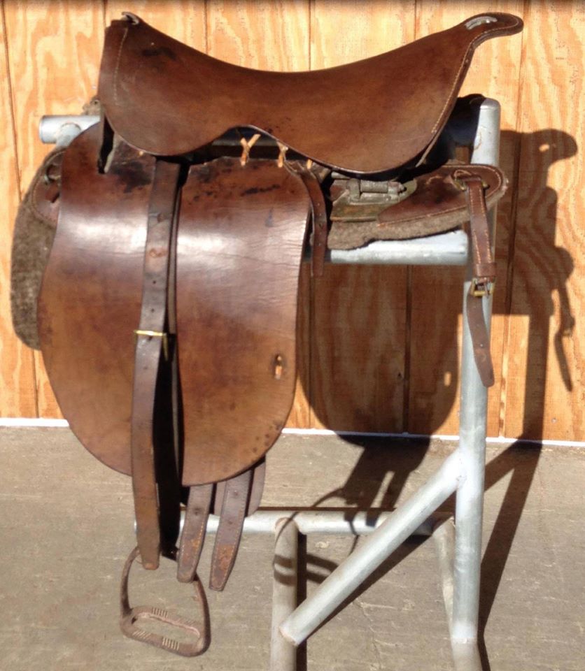 This is the Yugoslavian Military Saddle, It's obvious sincere flattery to British UP design is evident, However note hinged sidebar peeking out behind skirt.  That's why I purchased this saddle.